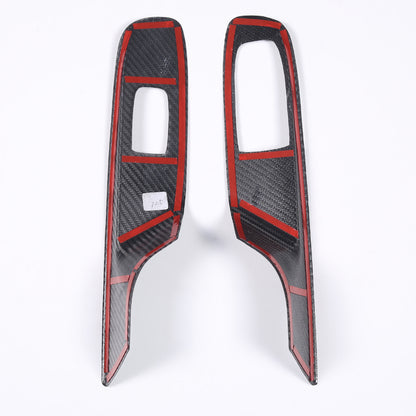 Real Carbon Fiber Window Lift Switch Panel Cover Trim For Corvette C8 Coupe 20+ 12
