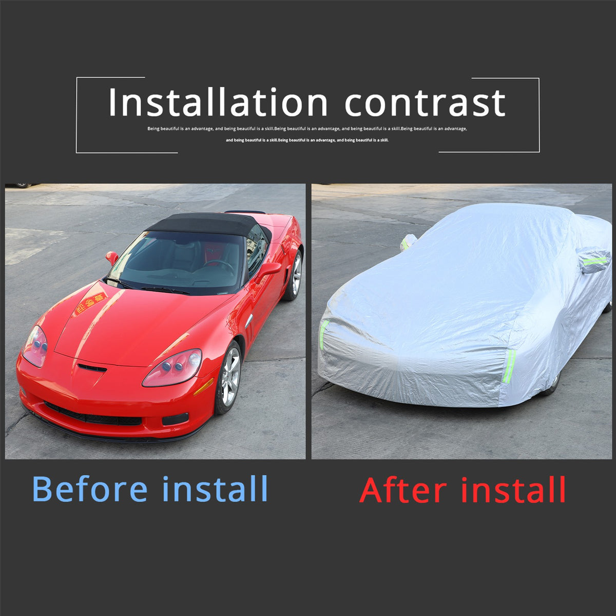 Full Car Cover Outdoor Waterproof Sun Heat Resistant For Corvette C6 2005-2013 14
