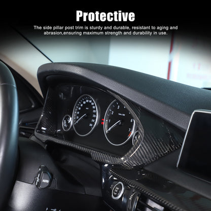 Real Carbon Fiber Dashboard Instrument Frame Cover Trim For BMW X5 F15 14-18 10