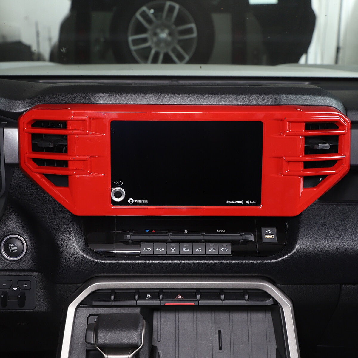 Red Interior Center Air vent Frame Trim Cover For Toyota Tundra 2022-2026 10