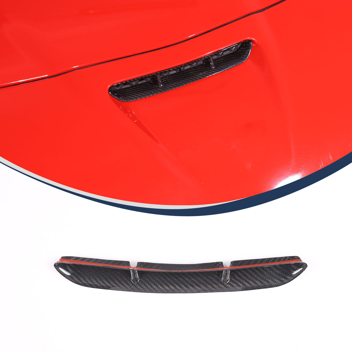 Real Carbon Fiber Front Engine Hood Bonnet AirVent Trim For Corvette C6 05-13 US 4