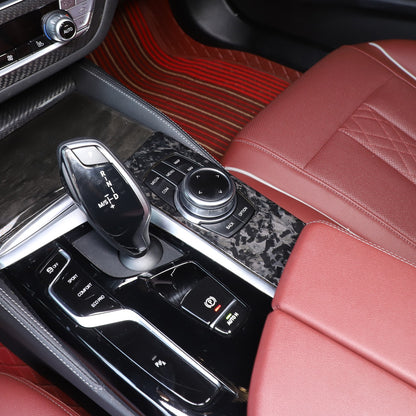 Forged Real Carbon Fiber Center Mode Knob Trim Cover For BMW 5 Series G30 18-22 11