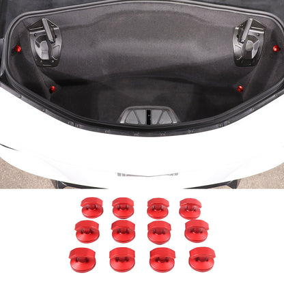 Red Aluminum Alloy Front and Rear Storage Box Trunk Hooks For 20-26 Corvette C8 2