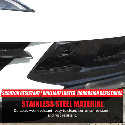 Red Stainless Steel Front Grille Insect Screen Trim For Corvette C8 2020+ 16