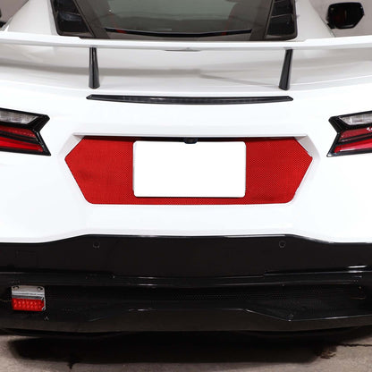 Red Carbon Fiber Rear End License Plate Panel Sticker For Corvette C8 2020-2026 4