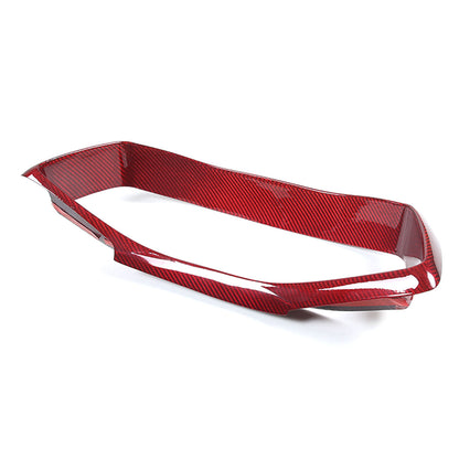 Red Carbon Fiber Instrument & Waterfall Wireless Charger Cover For Corvette C8 14