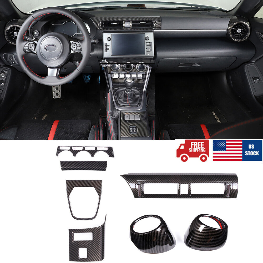 Carbon Look Console Interior Trim Cover Set For Toyota 86/Subaru BRZ 2022 US 1