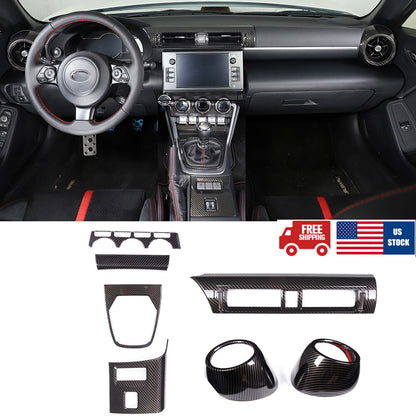Carbon Look Console Interior Trim Cover Set For Toyota 86/Subaru BRZ 2022 US 1
