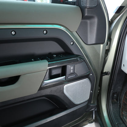 Real Carbon Fiber Door Handle Frame Cover Trim For Land Rover Defender 90 20-23 11