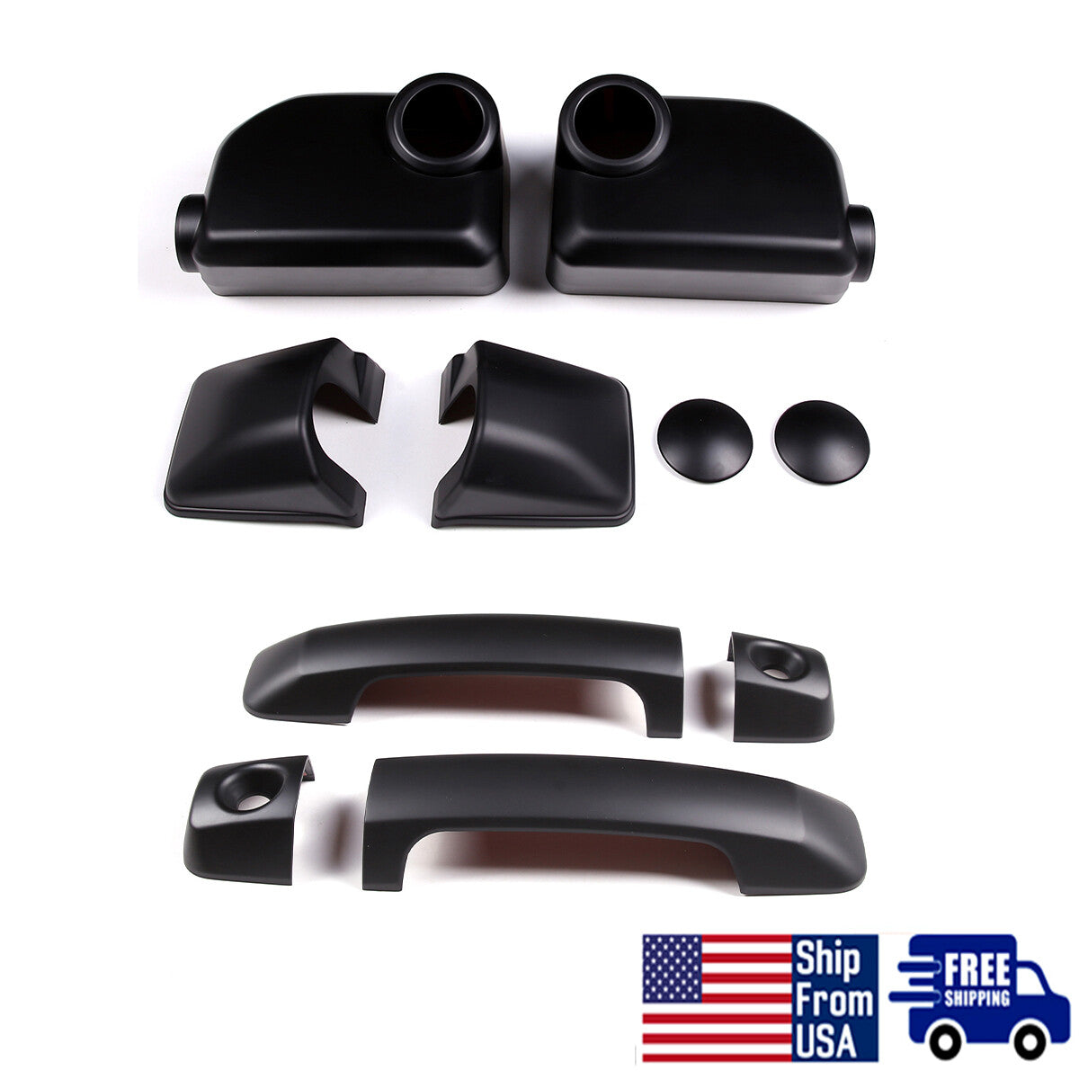 Matte Black Mirror Covers +Door Handle Cover Kit For Toyota FJ Cruiser 07-21 US 1
