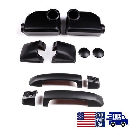 Matte Black Mirror Covers +Door Handle Cover Kit For Toyota FJ Cruiser 07-21 US 1