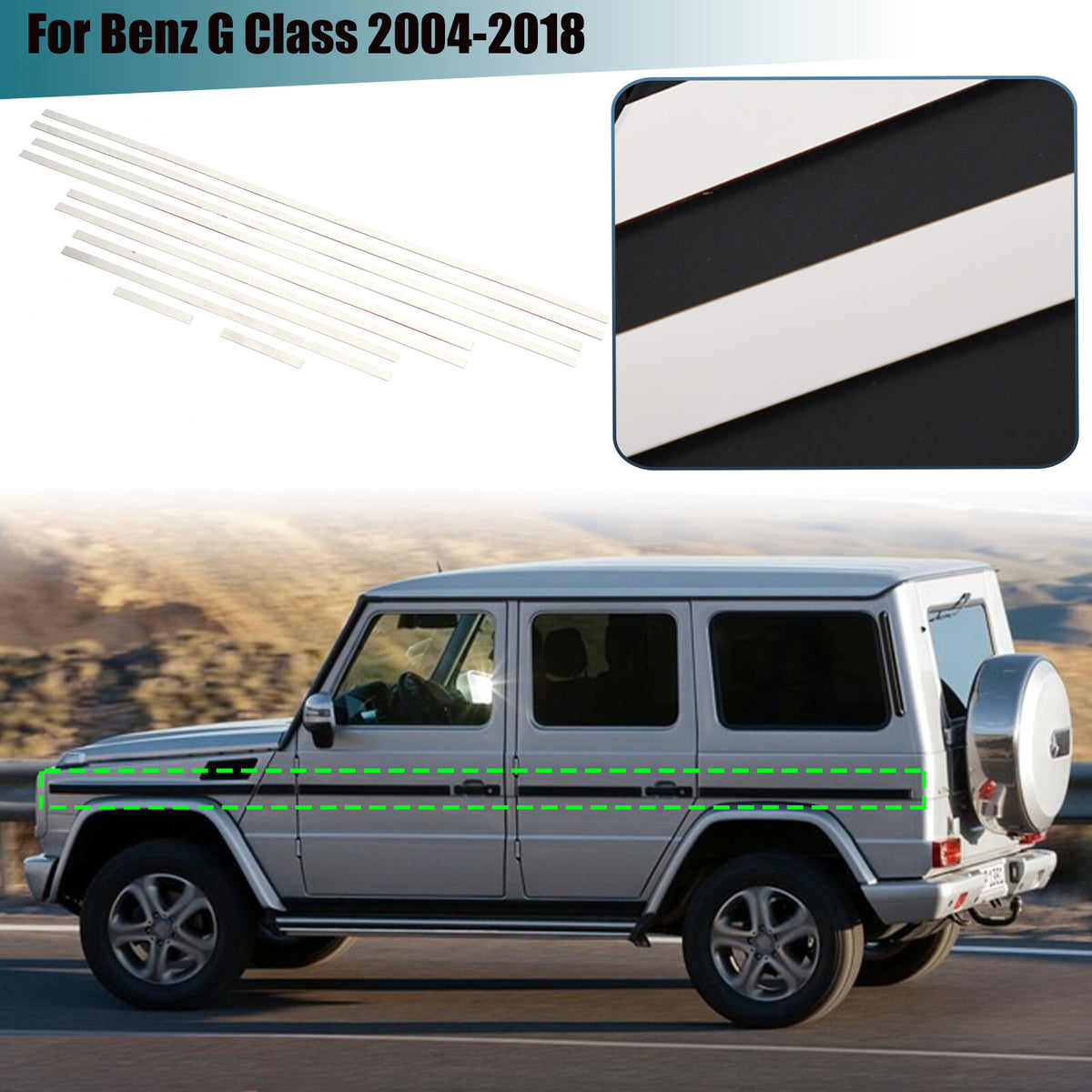 Body Side Door Moulding Cover Trim For Benz G Class W463 G350 G55 G63 2004-18 1