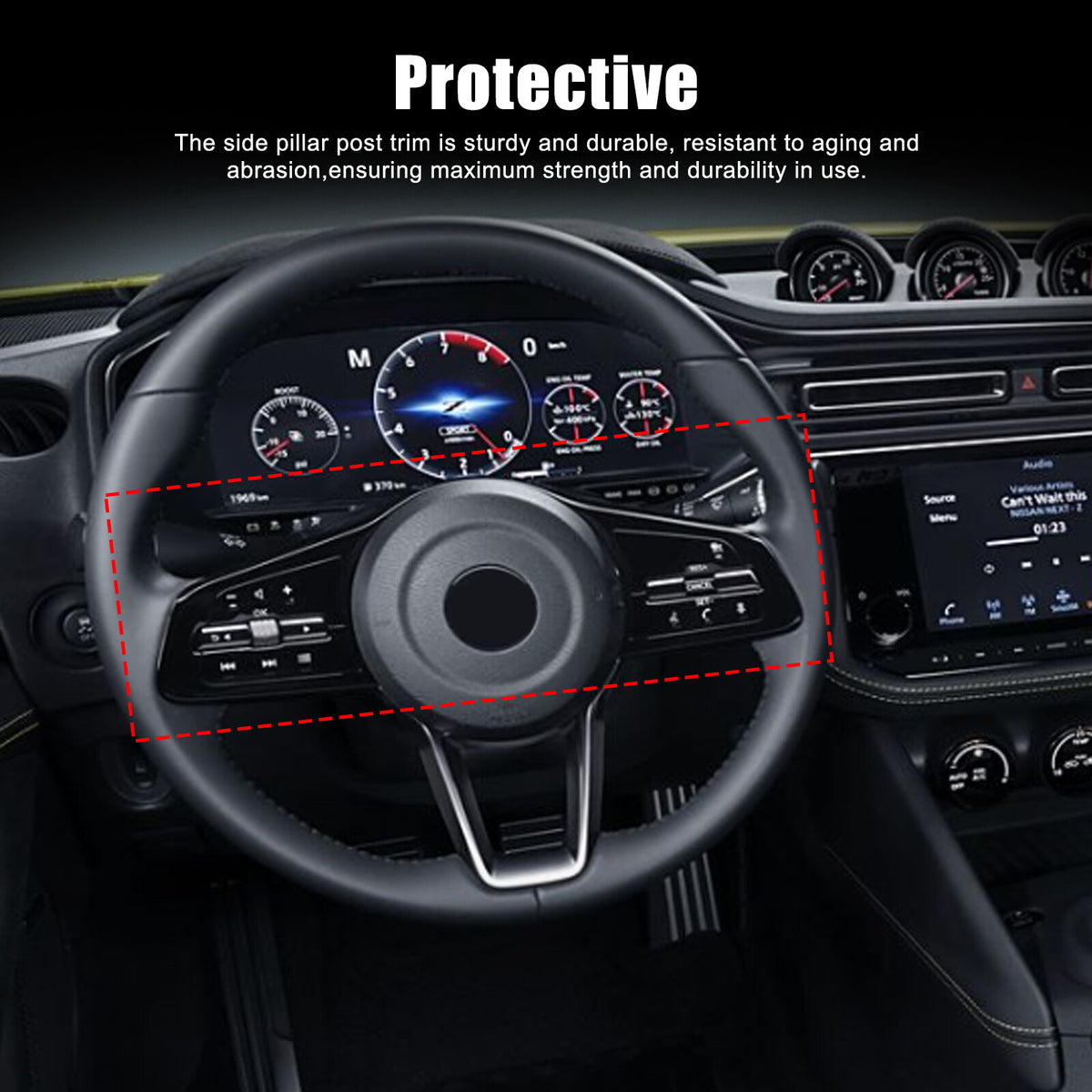 Real Carbon Fiber Steering Wheel Button Cover Trim For Nissan Z RZ34 400Z 2023+ 11
