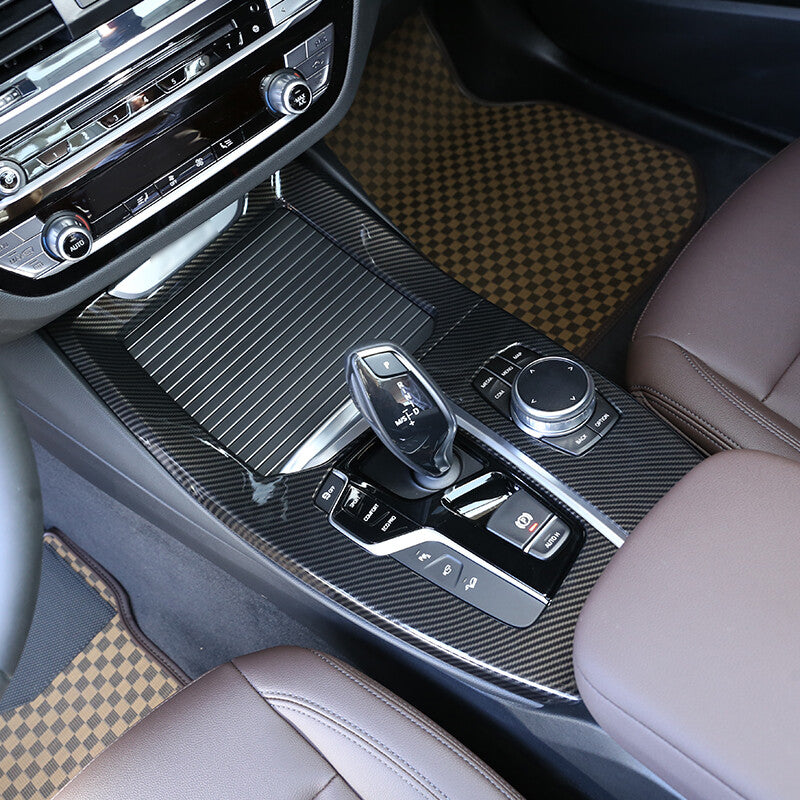 For BMW X3 G01 X4 G02 18-2021 ABS Carbon Interior Console Gear Shift Panel Trim 3