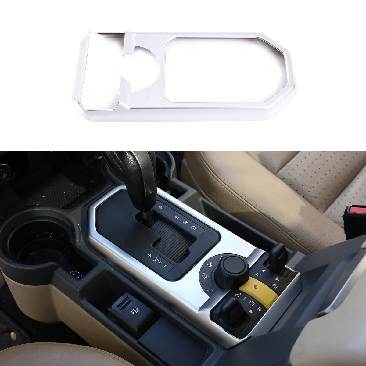 ABS Silver Gear Shift Box Panel Frame Cover Trim For Land Rover Discovery3 04-09 1
