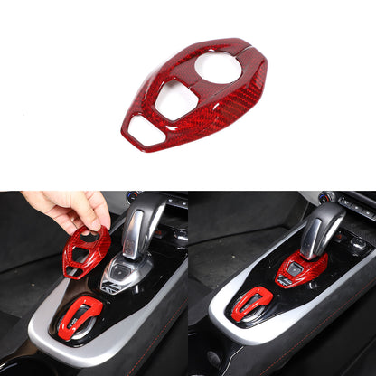 Red Real Carbon Fiber Console Gear Base Cover Trim For Lotus Emira V6 I4 2023-25 5
