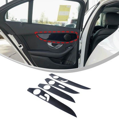 ABS Carbon Fiber Interior Door Panel Trim Cover For Benz C-Class W205 2015-21 US 2
