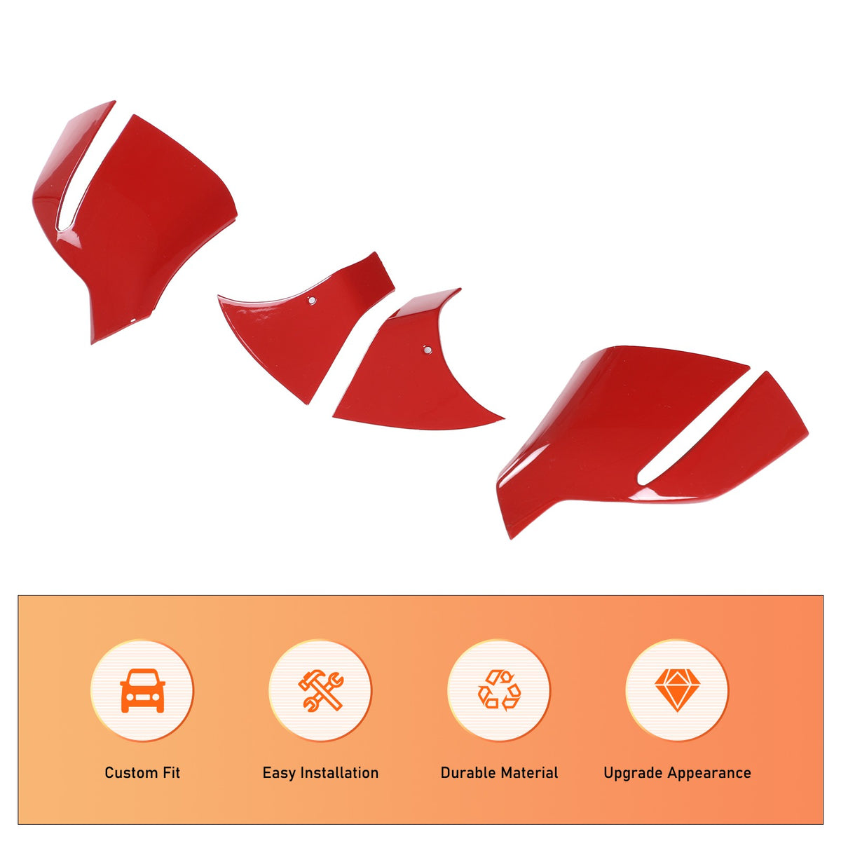 Sport Red ABS Exterior Side Mirror Bottom Cover Trim For Corvette C8 2020+ US 7