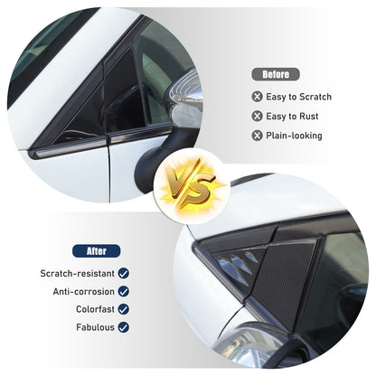 Real Carbon Fiber External A-Pillar Triangle Trim Cover For Fiat 500 2010+ 24