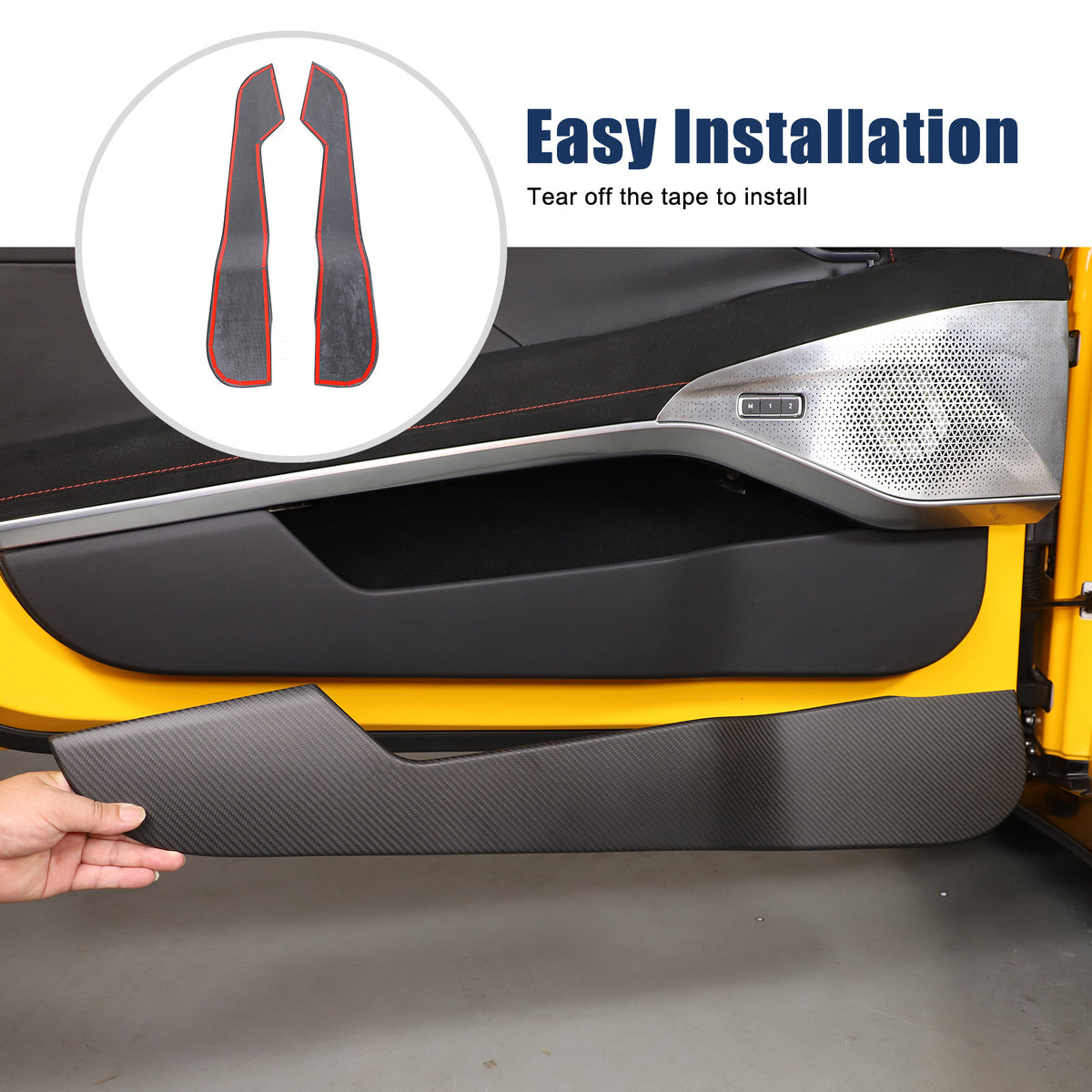 Matte Real Carbon fiber Interior Door Anti-Kick Trim Cover For Lotus EMIRA 22-25 13