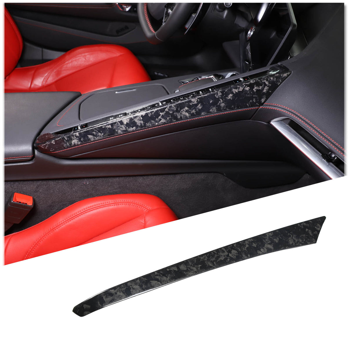 Forged Carbon Fiber Center Console Passenger Side Trim For Corvette C8 2020-25 9