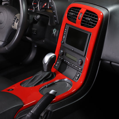 Red ABS Center Console Car Gear Shift Panel Trim For 2005-2013 Corvette C6 10