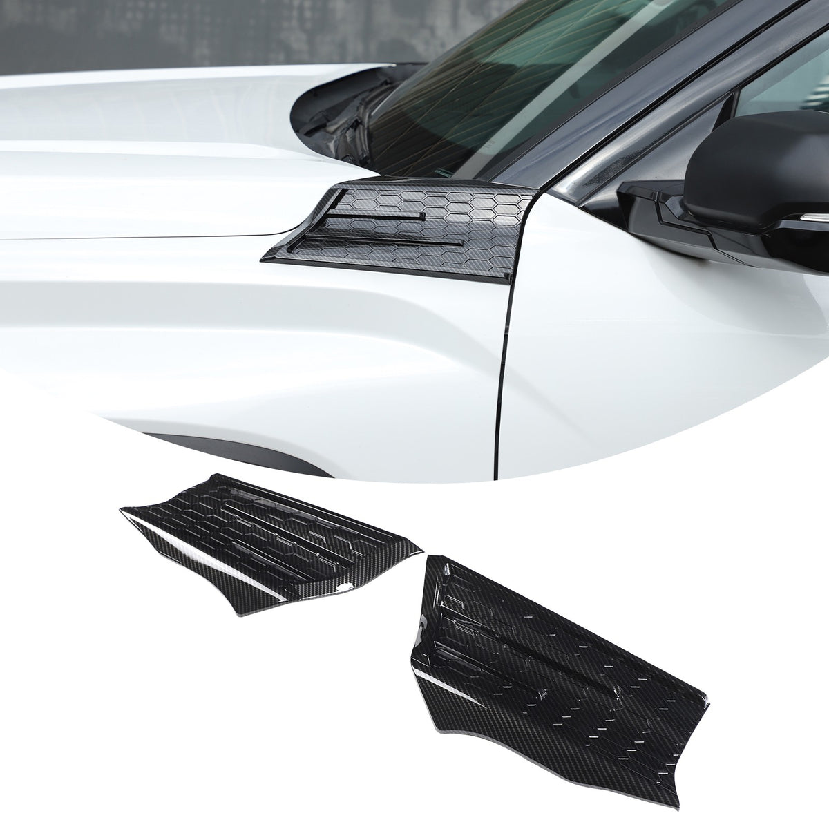 Carbon Fiber Style Fender Upper Decor Cover Trim For Toyota Tundra 2022+ 2