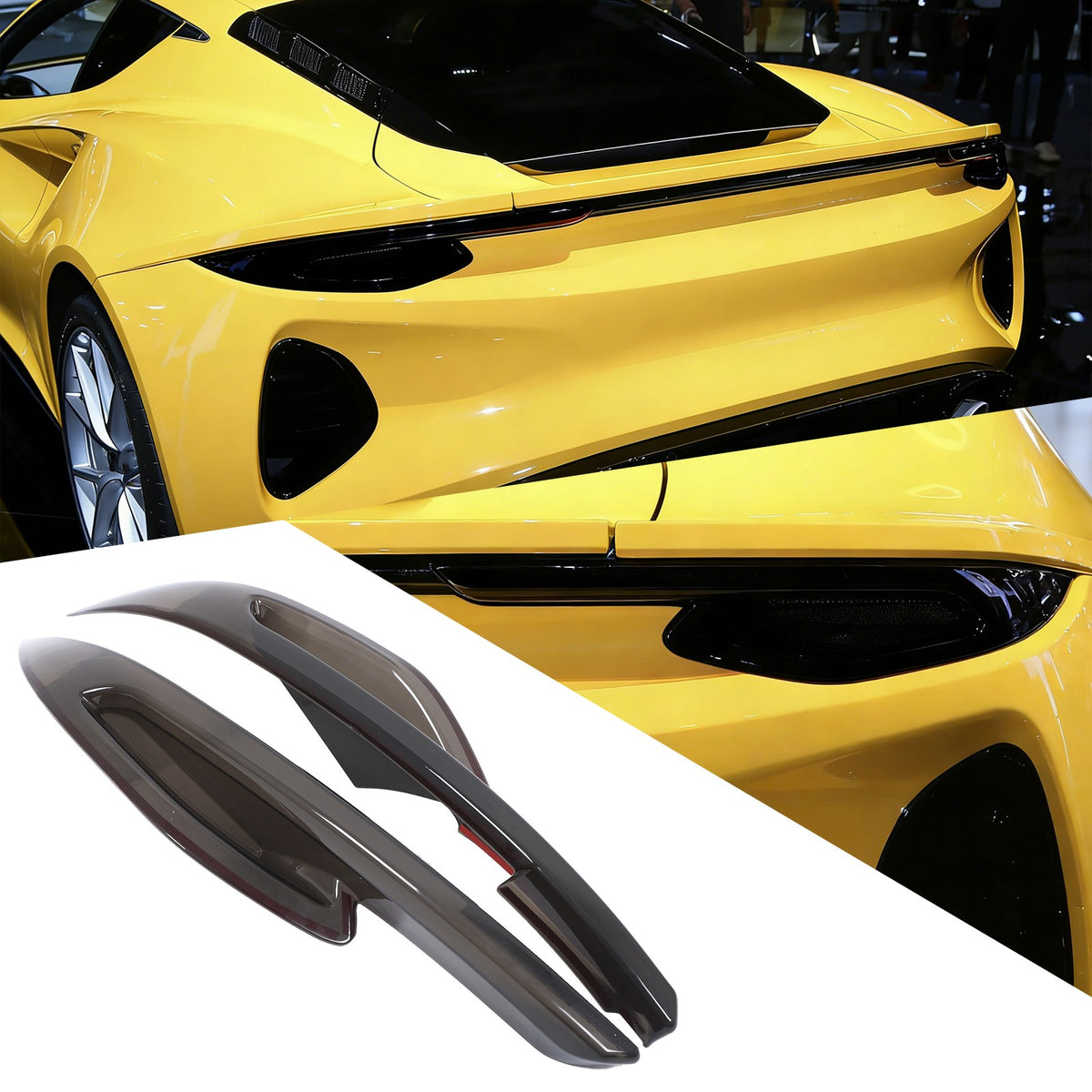 Smoked Black Rear Tail Light Guard Cover Trim For Lotus Emira V6 I4 2021-2025 18