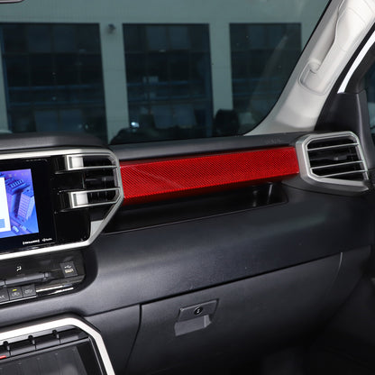 Red Real Carbon fiber Interior Dashboard Cover Strip Trim For Toyota Tundra 22+ 4