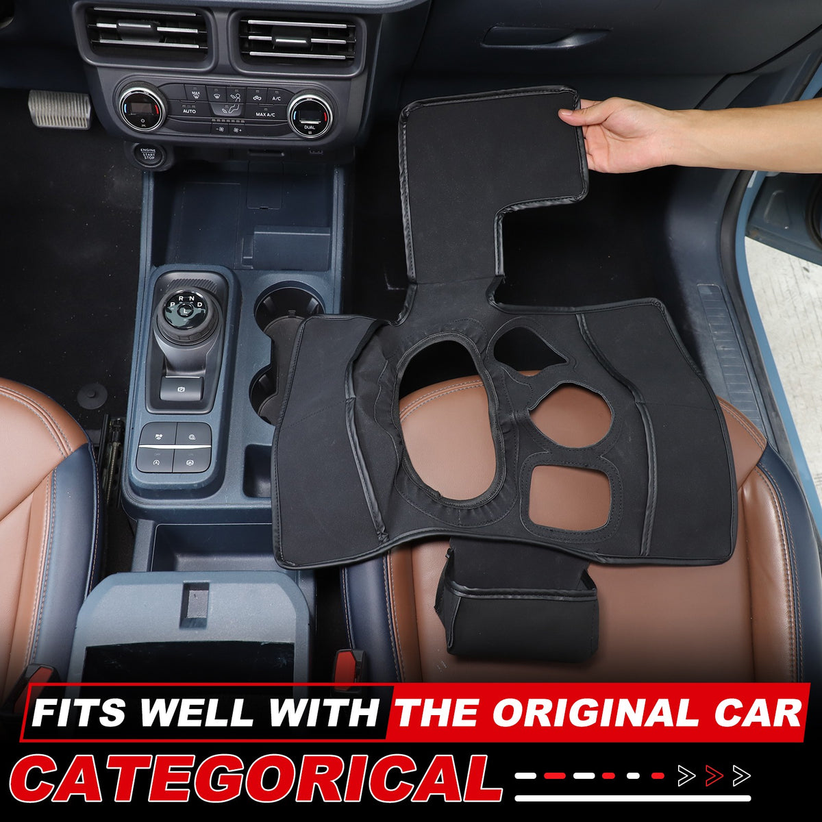 Suede Cloth Center Console Gear Shift Trim Cover For Ford Maverick 2022+ US 10
