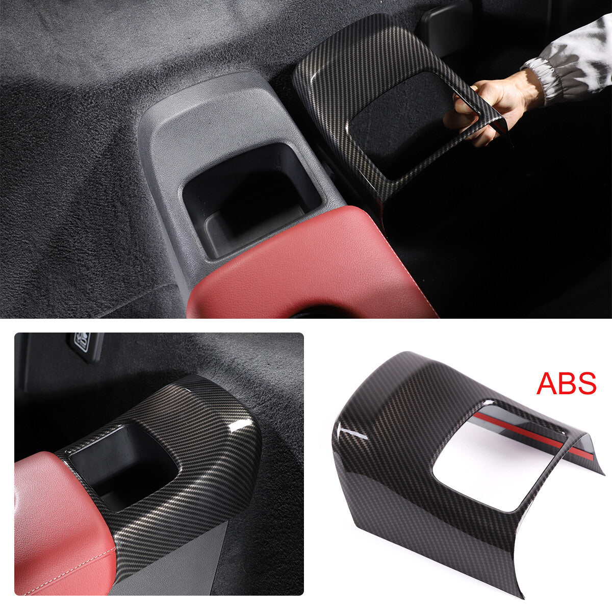 ABS Carbon Rear storage compartment box cover trim For Toyota GR Supra 19-24 US 1