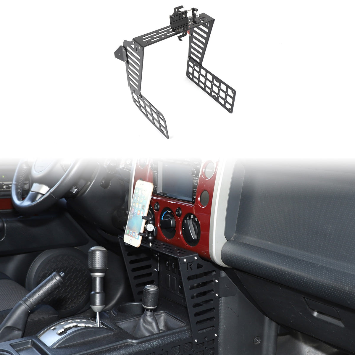 Off Road Center Console Molle Panel Device Mount For Toyota FJ Cruiser 07-21 2