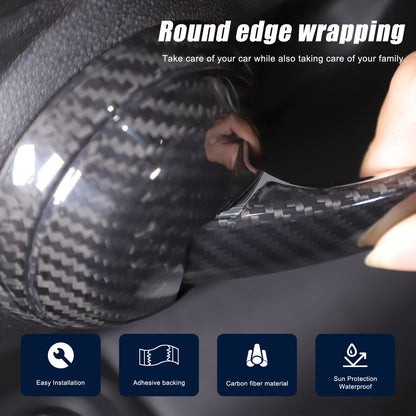 Real Carbon Fiber Interior Door Handle Trim For Fiat 500 Abarth 595 695 2010+ 9