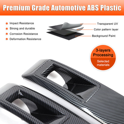 ABS Carbon Fiber Headlight Eyebrow Eyelid Cover Trim For Mitsubishi L200 2024-25 14
