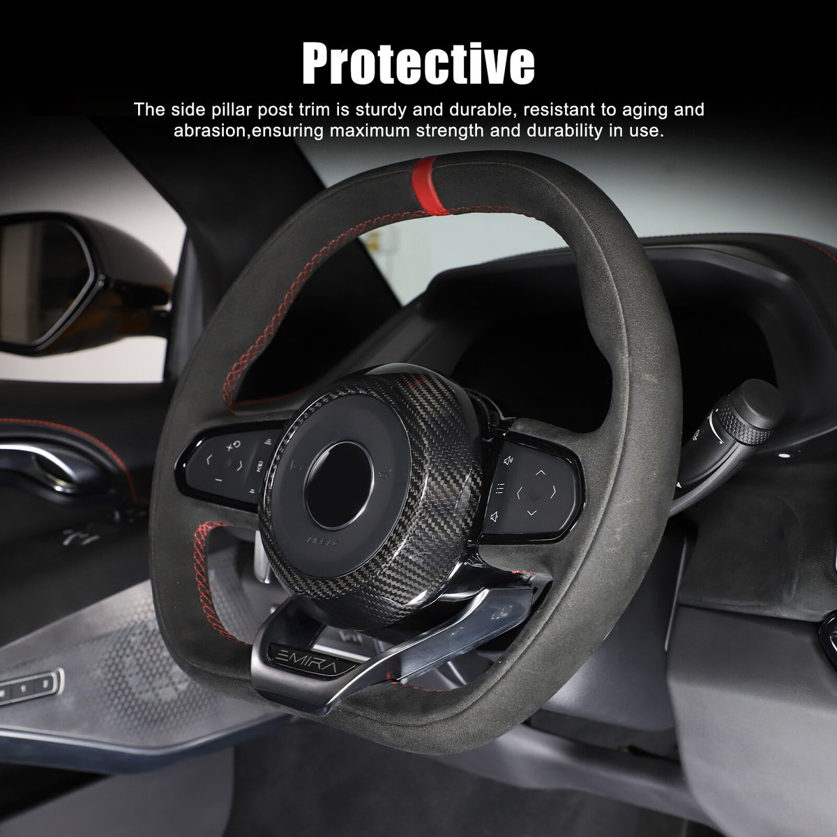 Real Carbon Fiber Steering Wheel Center Surround Cover For Lotus EMIRA 22-25 US 5