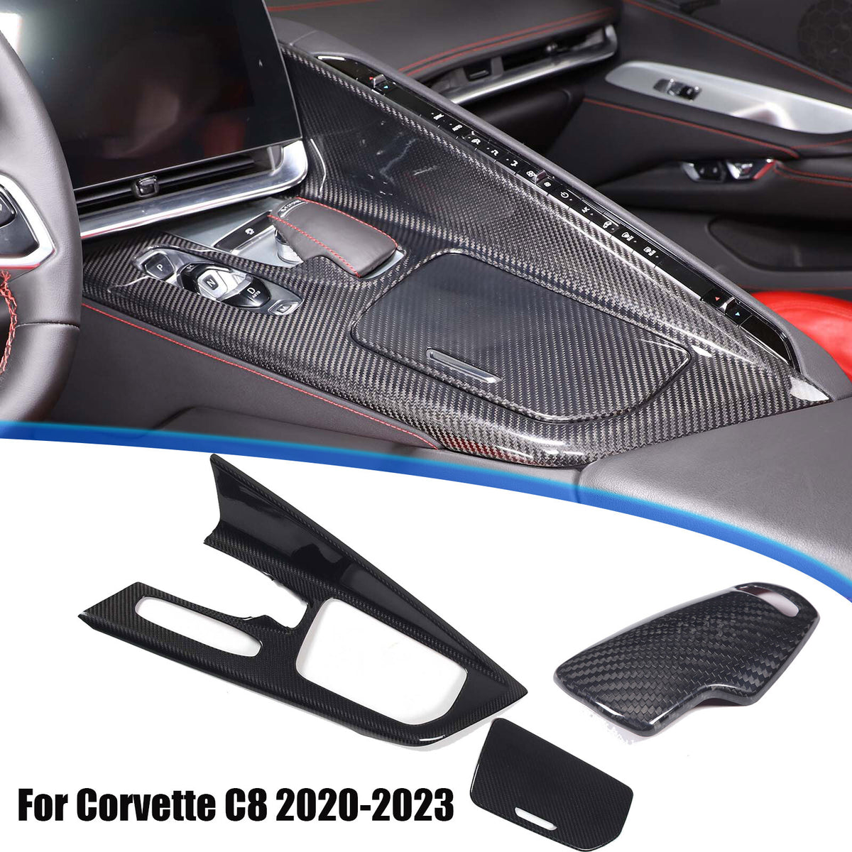 Real Carbon Fiber Interior Trim Cover For C8 Corvette Stingray Z51 Z06 Z07 20-25 88