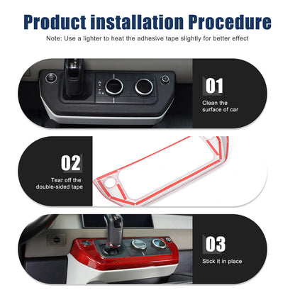 Red Real Carbon Fiber Air Conditioning Switch Panel Trim for LR Defender 2020-24 16