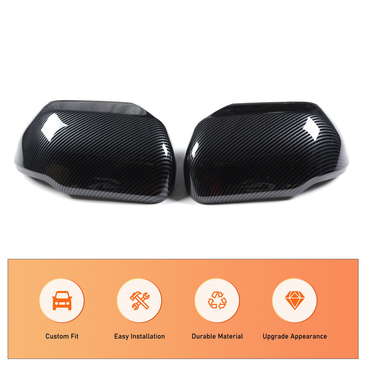 ABS Carbon Fiber Side Mirror (Non-Turn Signal)Trim For Toyota Tundra/Sequoia 22+ 7