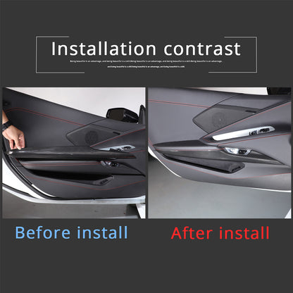 Real Carbon fiber Interior Inner Door Panel Cover Trim for Corvette C8 20-26 US 14