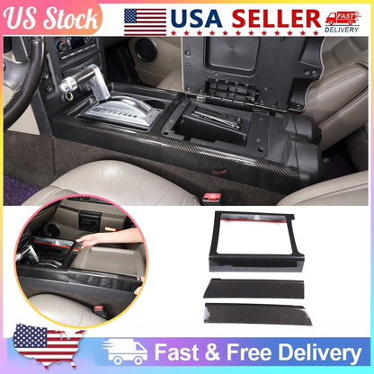 ABS Carbon Fiber Gear Shifter Surround Trim Cover For Hummer H2 2003-2007 1