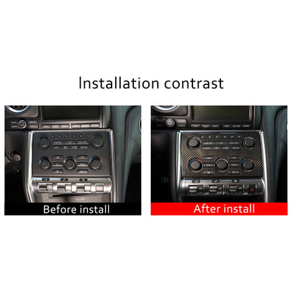 Real Carbon Fiber Central Control Volume Panel Trim for Nissan GTR R35 08-16 3