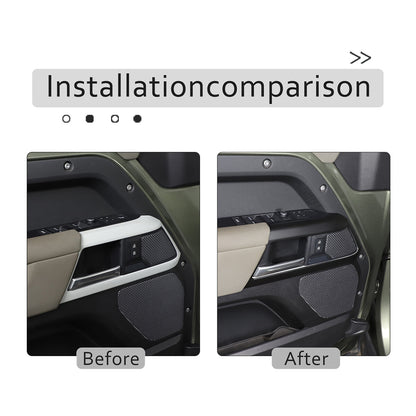 Matte Black Inner Door Handle Trim Cover For Land Rover Defender 110 2020-23 2