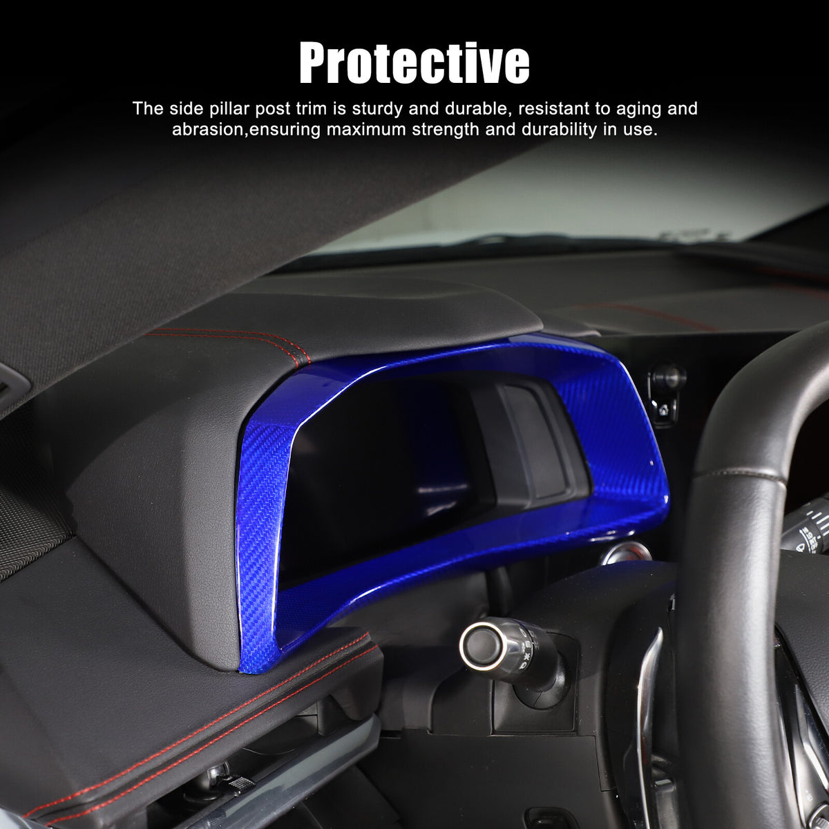Blue Real Carbon Fiber Speedometer Instrument Trim For C8 Corvette 20-25 9