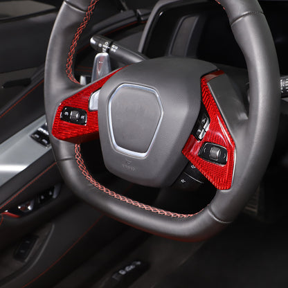 Red Real Carbon Fiber Full Interior Set Decor Trim Kit for Corvette C8 20-25 - Styles 56-60 31