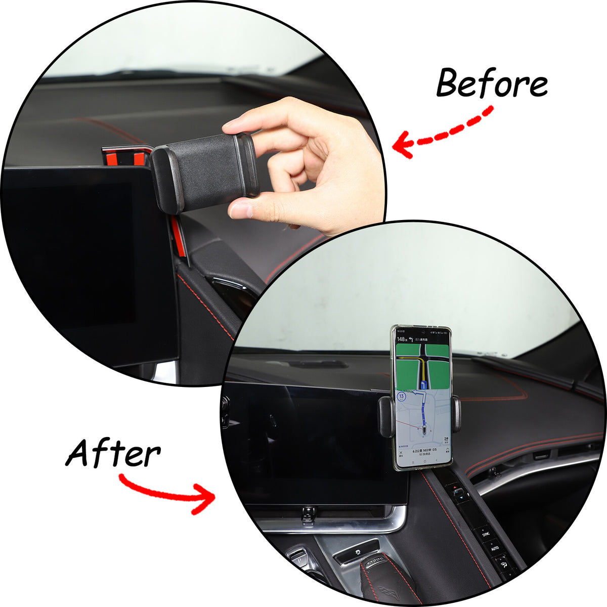 Center Console Interior Dashboard Phone Holder Mount Bracket For Corvette C8 20+ 30