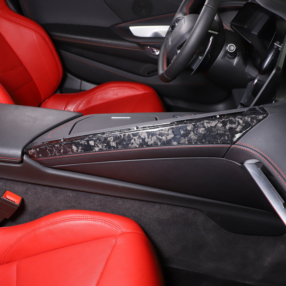 Forged Carbon Fiber Center Console Passenger Side Trim For Corvette C8 2020-25 10