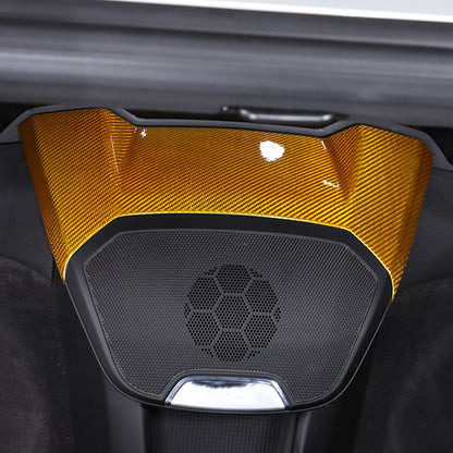 Yellow Carbon Fiber Rear Speaker Top Upper Cover Trim For Corvette C8 Coupe 2026 17