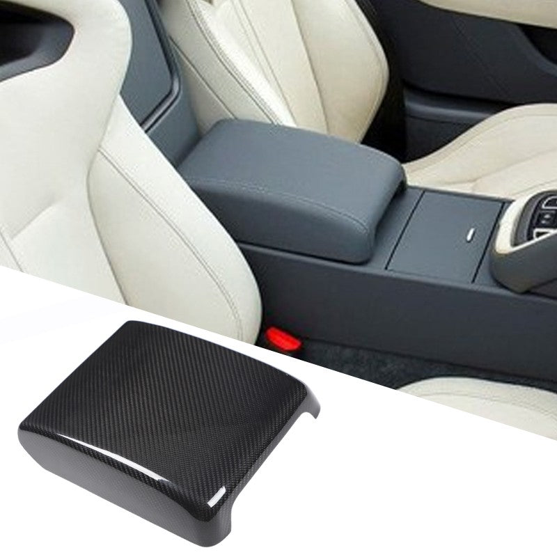 Real Carbon Fiber Center Console Armrest Box Cover For Jaguar F-Type X152 2013+ 16
