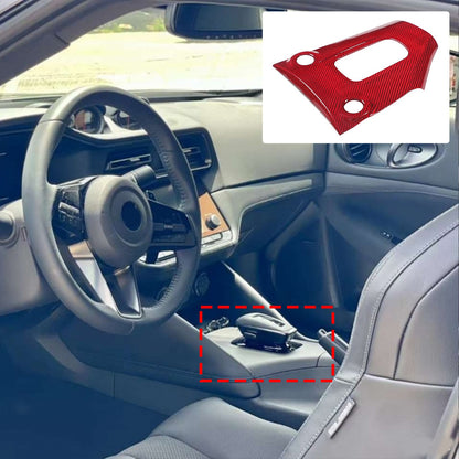 Red Real Carbon Fiber Gear Shift Panel Trim For Nissan Z RZ34 400Z AT 23+ US 5