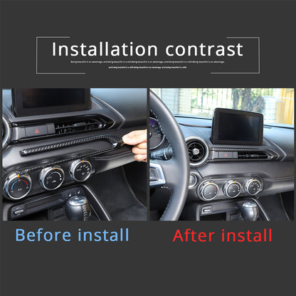 Real Carbon fiber Center Console air outlet frame Trim Cover For Mazda MX-5 16+ 11